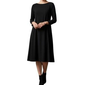 Cynthia Rowley Midi Dress Womens Small Black Timeless Minimalist Capsule Stretch
